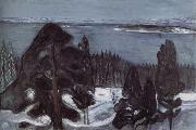 Edvard Munch Winter night oil painting artist